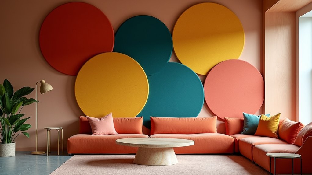 colorful fabric acoustic panels