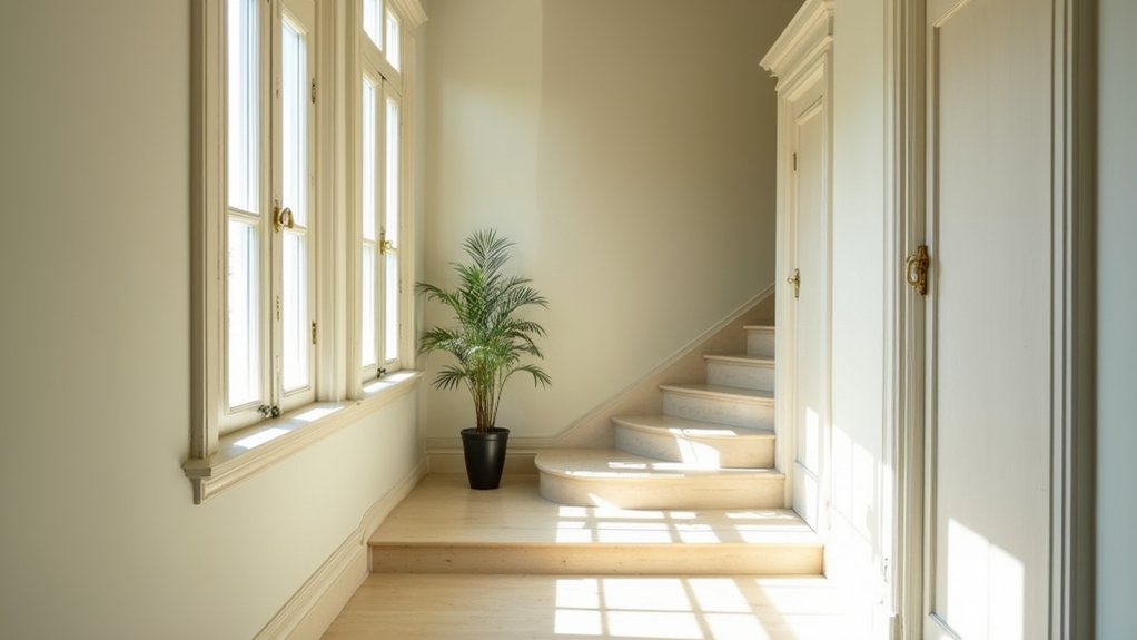 natural light alters hallway colors