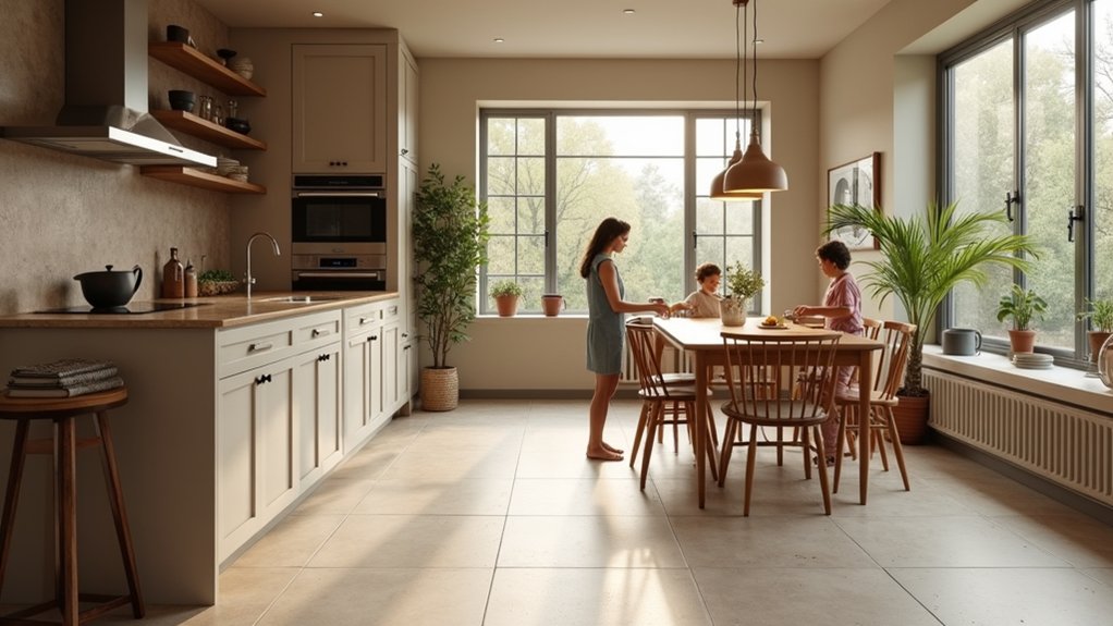 water resistant durable best flooring for a busy dining kitchen